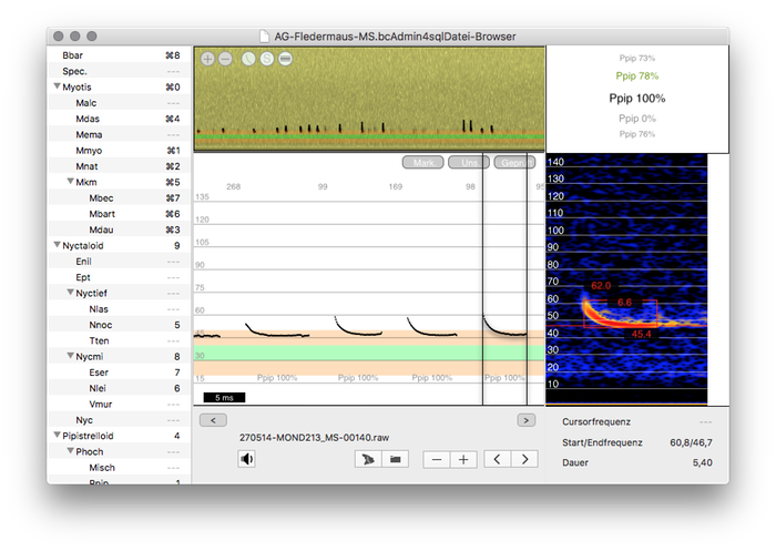 Beispielfenster aus bcAdmin: Datei-Browser